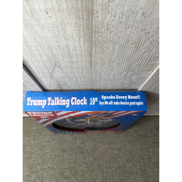 Donald Trump 10" Talking Wall Clock We Will Make America Great Again Blue Red - Picture 3 of 5